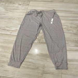 New striped grey/white pajama joggers. Size L.